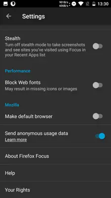 Firefox Focus android App screenshot 2